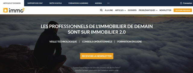 Page d'accueil blog Immobilier 2.0
