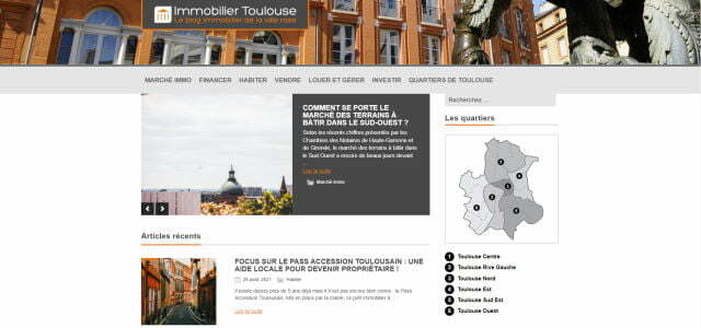 Page d'accueil blog Immobilier Toulouse